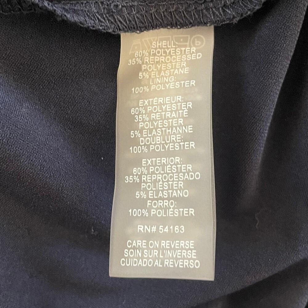 NWT Tommy Hilfiger Dress Sz 6 Collared TwistFront Midi Formal Black Navy Stretch - Picture 5 of 9